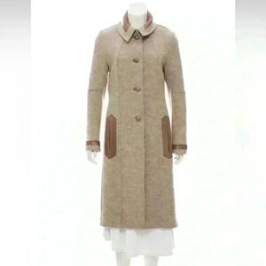 Martin Grant  Leather Trimmed Coat